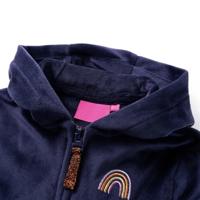Kinderjas met capuchon regenboogontwerp 116 marineblauw - thumbnail