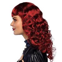 Pruik Lady Steampunk Rood - thumbnail