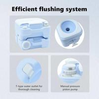 VidaXL Camping toilet lichtblauw en wit 41,5 x 36,5 x 30 cm polyetheen - thumbnail