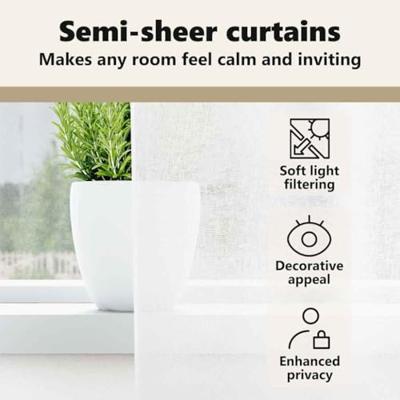 Voile Gordijn met gordijnen 2 pcs Wit 260 x 140 cm Polyester