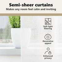 Voile Gordijn met gordijnen 2 pcs Wit 260 x 140 cm Polyester - thumbnail