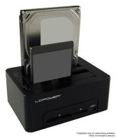 LC-Power LC-DOCK-U3-CR basisstation voor opslagstations USB 3.0 Type-A Zwart - thumbnail