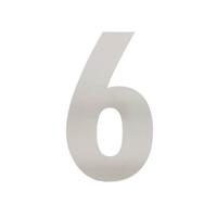 Intersteel Huisnummer 6 XL hoogte 30 cm geborsteld RVS - thumbnail