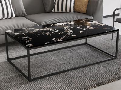 Rechthoekige salontafel LIVORA 120 cm zwarte marmer Rechthoekige salontafel LIVORA 120 cm zwarte marmer