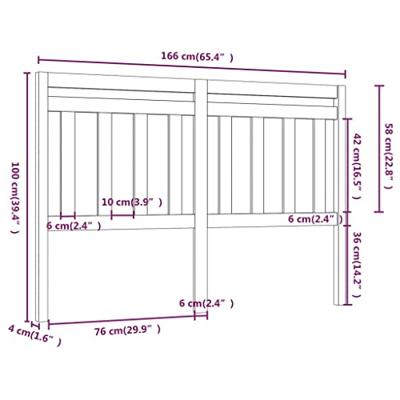 Hoofdbord 166x4x100 cm massief grenenhout honingbruin