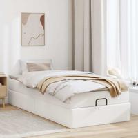 Ottoman bed met matras 180x200cm kunstleer wit - thumbnail