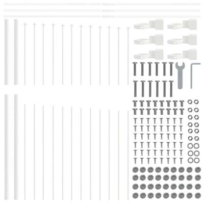 Tuinhek 3 pcs Wit 170 x 215 cm Gepoedercoat staal