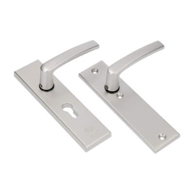 AMI veiligheidsbeslag 193*50 buiten profielcilinder 55 binnen blind + deurkruk 332 f1 deurdikte 38/42 mm - 821236