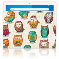 Lenovo Tab M10 Back Case Vrolijke Uilen - thumbnail