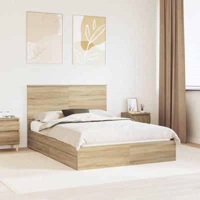 Bedframe met lade Sonoma Eiken 150 x 200 cm Bewerkt hout