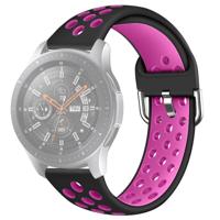 Voor Galaxy Watch 46/S3/Huawei horloge GT 1/2 22mm slimme horloge siliconen dubbele kleur polsband horlogeband maat: L (Black Rose Purple) - thumbnail