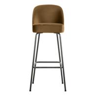 WOOOD Barstoel 'Vogue' Velvet, kleur Honing Geel (zithoogte 79cm) - thumbnail