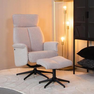 LABEL51 Fauteuil Verdal - Naturel - Boucle - Incl. Hocker LABEL51 Fauteuil Verdal - Naturel - Boucle - Incl. Hocker