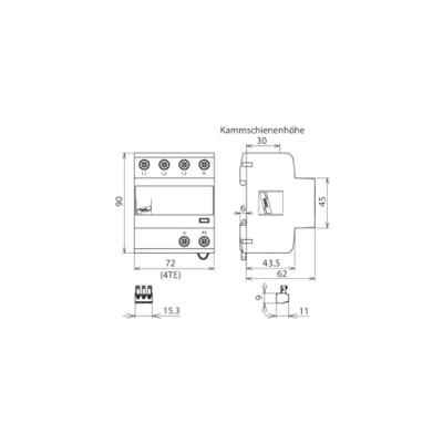 DEHN 900385 DVA EMOB 3P 255 FM Combi-afleider 1 stuk(s)