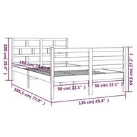 Bedframe massief hout wit 120x190 cm - thumbnail