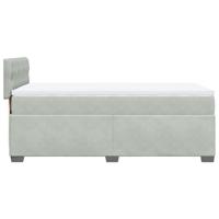Boxspring met matras fluweel lichtgrijs 100x200 cm - thumbnail