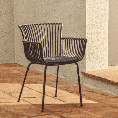 Kave Home Tuinstoel 'Surpika' kleur Donkergrijs