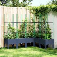 Plantenbak met latwerk 160x120x142,5 cm polypropeen blauwgrijs - thumbnail