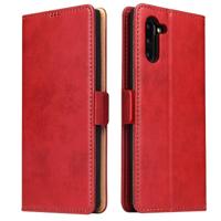 Voor Galaxy Note10 dermis textuur PU + TPU horizontale Flip lederen draagtas met houder & kaartsleuven & portemonnee (rood) - thumbnail