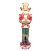 Beeld Rendier 80 cm Rood Kunststof Kerstdecoratie Decoratief Figuur - thumbnail