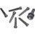 D&apos;Addario PWPS10 Plastic Bridge Pins Ebony with Ivory Dot brugpinnen (set van 6)