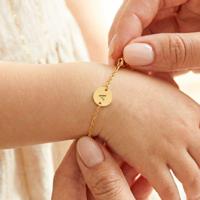 Armband met initialen - Goud - 13 cm - thumbnail