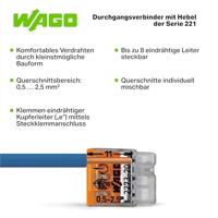 WAGO 2273-204-1 2273 Lasklem Flexibel: - Massief: 0.5-2.5 mm² Aantal polen: 4 1 stuk(s) Transparant, Rood - thumbnail