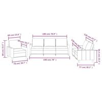 3-delige Loungeset met kussens kunstleer wijnrood - thumbnail