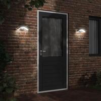 VidaXL Buitenwandlampen 2 st led met sensors gegoten aluminium zwart - thumbnail