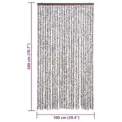 Vliegengordijn 100x200 cm chenille bruin en beige
