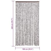 Vliegengordijn 100x200 cm chenille bruin en beige - thumbnail