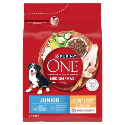 PURINA One Junior Medium/Maxi Rich in chicken with rice - droog hondenvoer - 2,5kg