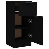 Dressoir 30x30x70 cm bewerkt hout zwart - thumbnail