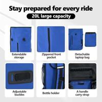 VidaXL Fietstas blauw 31 x 13 x 58 cm polyester - thumbnail