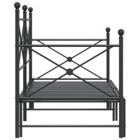 Slaapbank met onderschuifbed zonder matras 90x190cm staal zwart - thumbnail