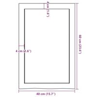 Wandschap 40x60x(2-4) cm behandeld massief eikenhout lichtbruin - thumbnail