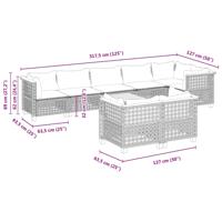 8-delige Loungeset met kussens poly rattan zwart - thumbnail
