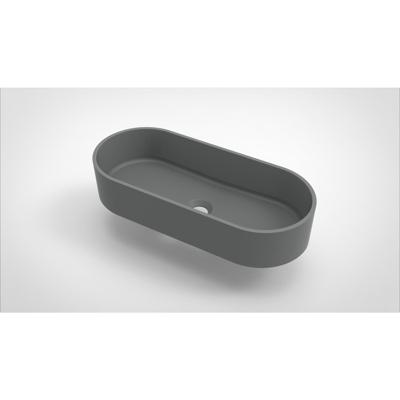 Opbouw Waskom Arcqua Case Ovaal 60x26 cm Mat Grijs Arcqua