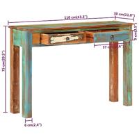 Wandtafel 110x30x75 cm massief gerecycled hout - thumbnail
