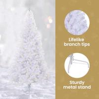 Kunstkerstboom met 300 LED Wit 240 cm PVC en staal - thumbnail