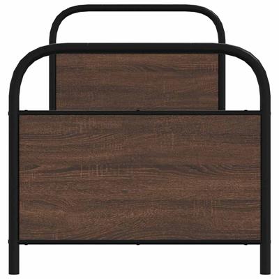 Bedframe zonder matras bewerkt hout bruin eikenkleur 107x203 cm - thumbnail