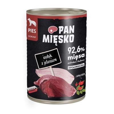 PAN MIĘSKO Kalkoen met wild - natvoer voor honden - 400g