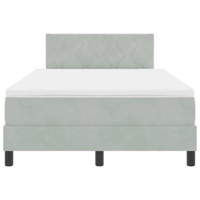 Boxspringbed met matras fluweel lichtgrijs 120x200 cm