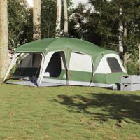 Familietent met verandakoepel 9-persoons waterdicht groen - thumbnail