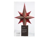 Decoris Piek plastic Kerstrood met glitters 7x15x26cm - thumbnail