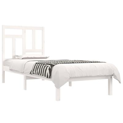 Bedframe zonder matras massief grenenhout wit 90x190 cm