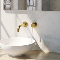 Gold Edition inbouw wastafelmengkraan met gebogen uitloop - model A1, goud geborsteld PVD - thumbnail