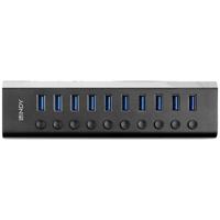 LINDY 43370 43370 USB-hub 10 poorten USB-A USB 3.0 5 GBit/s Zwart - thumbnail