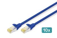 Digitus DK-1644-A-020-B-10 RJ45 Netwerkkabel, patchkabel CAT 6A S/FTP 2.00 m Blauw 1 stuk(s) - thumbnail