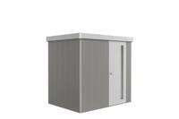 Metalen berging Neo - Enkele deur - Kwartsgrijs/zilver - 1B (236x180 cm) - thumbnail